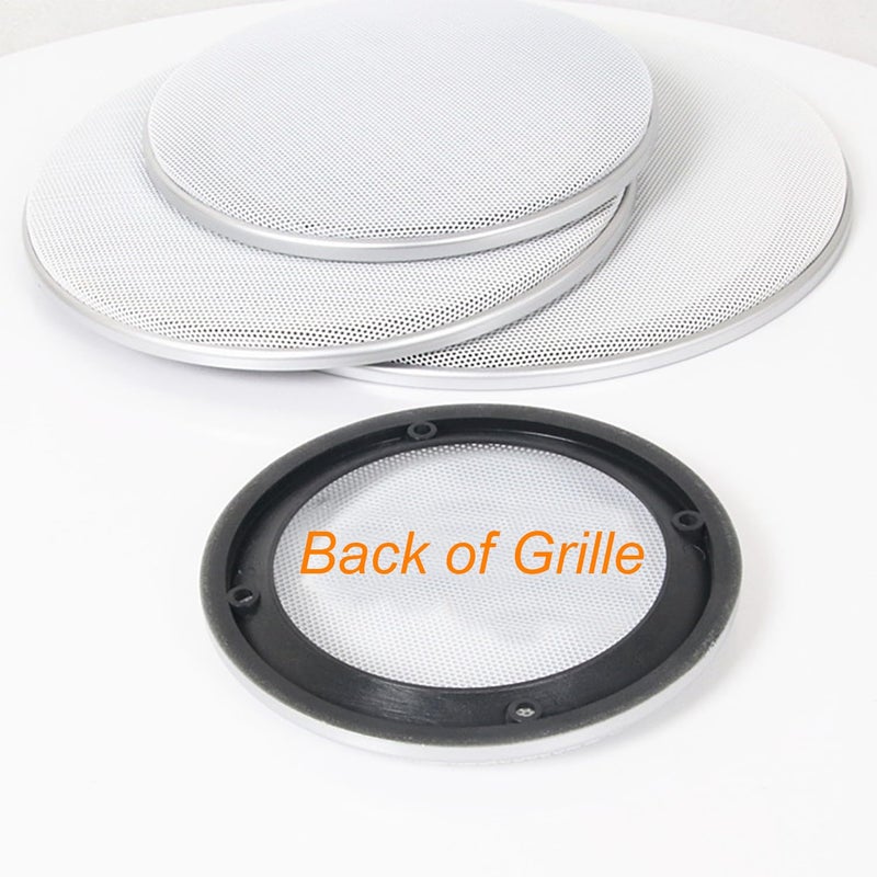 Fielect 2Pcs 8" Speaker Grill Mesh Cover White SubWoofer Grill Cover Car Speaker Grill Cover Guard Protector Replacement with 8 Screws - Image 3
